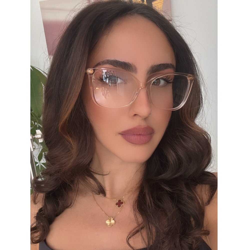NEW Gucci GG0026O Nude Pink Cat Eye Eyeglasses Frames